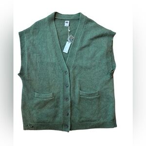Nordstrom NSF Sweater Vest Green Oversized NWT Size Large